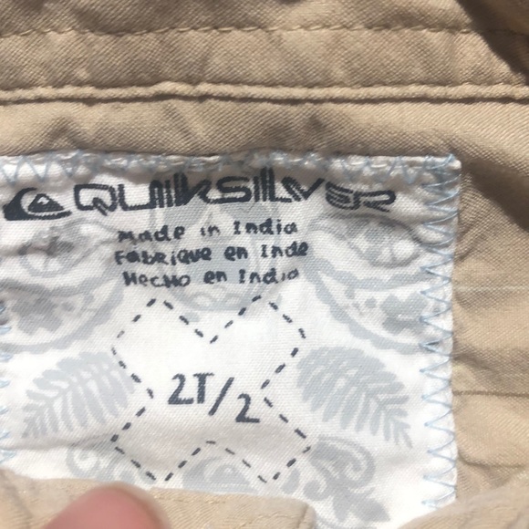 Boys Quicksilver Button Up Collared Shirt Sz 2 - Picture 3 of 5